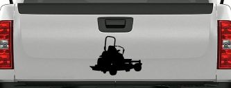 Zero Turn Lawn Mower Car or Truck Window Decal Sticker (Black)