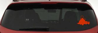 Zero Turn Lawn Mower Car or Truck Window Vinyl Decal Sticker (Orange Red)