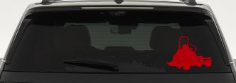 Zero Turn Lawn Mower Car or Truck Window Vinyl Decal Sticker (Red)