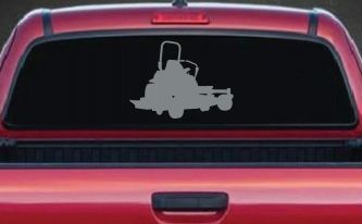 Zero Turn Lawn Mower Car or Truck Window Vinyl Decal Sticker (Telegrey)