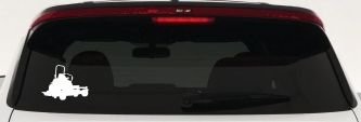 Zero Turn Lawn Mower Car or Truck Window Decal Sticker (White)