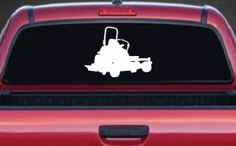 Zero Turn Lawn Mower Car or Truck Window Decal Sticker