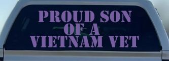 Proud Son Of A Vietnam Vet Car or Truck Window Decal Sticker (Purple)