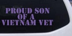 Proud Son Of A Vietnam Vet Car or Truck Window Decal Sticker (Purple)
