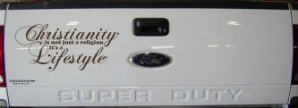 Christianity is not Just a Religion it's a Lifestyle Car or Truck Window Decal Sticker (Brown)
