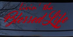 Livin' tha Blessed Life Car or Truck Window Vinyl Decal Sticker (Red)