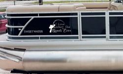 I Love When She Bends Over Fishing Pole Car or Truck Window Vinyl Decal Sticker (White)