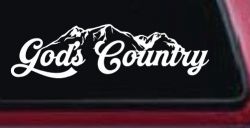 God's Country Mountains Car or Truck Window Decal Sticker