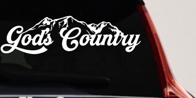 God's Country Mountains Car or Truck Window Vinyl Decal Sticker