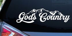 God's Country Mountains Car or Truck Window Decal Sticker