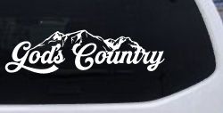 God's Country Mountains Car or Truck Window Decal Sticker