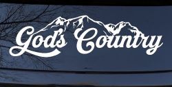 God's Country Mountains Car or Truck Window Decal Sticker