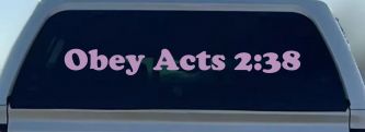 Obay Acts 2:38 Car or Truck Window Decal Sticker (Lilac)