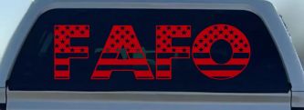 FAFO American Flag Car or Truck Window Vinyl Decal Sticker (Red)