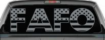 FAFO American Flag Car or Truck Window Vinyl Decal Sticker (Telegrey)