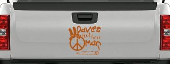 Dave's Not Here Man Vinyl Car or Truck Window Decal Sticker (Nut Brown)