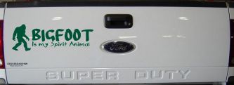 Bigfoot Is My Spirit Animal Vinyl Car or Truck Window Decal Sticker (Dark Green)