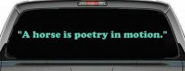 A horse is poetry in motion Vinyl Car or Truck Window Decal Sticker (Mint)