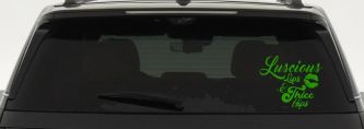 Luscious Lips and Thicc Hips Vinyl Car or Truck Window Decal Sticker (Lime)
