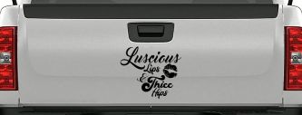 Luscious Lips and Thicc Hips Vinyl Car or Truck Window Decal Sticker (Matte Black)