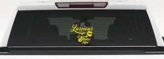 Luscious Lips and Thicc Hips Vinyl Car or Truck Window Decal Sticker (Yellow)