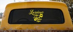 Luscious Lips and Thicc Hips Vinyl Car or Truck Window Decal Sticker (Yellow)