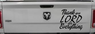 Thank you Lord for Everything Car or Truck Window Decal Sticker (Black)