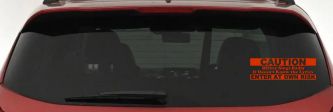 Driver Sings Badly and Doesn't Know The Lyrics Car or Truck Window Decal Sticker (Orange Red)