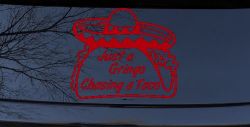 Just A Gringo Chasing a Taco Car or Truck Window Vinyl Decal Sticker (Red)