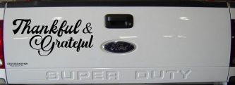 Thankful and Grateful Car or Truck Window Decal Sticker (Black)