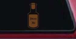 Alice Wonderland Drink Me Vinyl Car or Truck Window Decal Sticker (Copper)