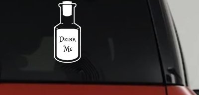Alice Wonderland Drink Me Vinyl Car or Truck Window Decal Sticker