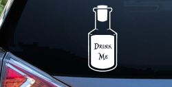 Alice Wonderland Drink Me Vinyl Car or Truck Window Decal Sticker