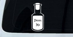 Alice Wonderland Drink Me Vinyl Car or Truck Window Decal Sticker