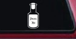 Alice Wonderland Drink Me Vinyl Car or Truck Window Decal Sticker