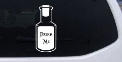 Alice Wonderland Drink Me Vinyl Car or Truck Window Decal Sticker