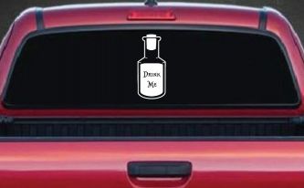 Alice Wonderland Drink Me Vinyl Car or Truck Window Decal Sticker