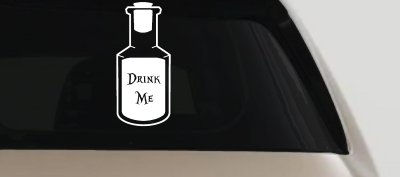 Alice Wonderland Drink Me Vinyl Car or Truck Window Decal Sticker