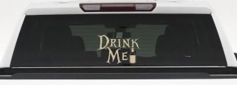 Drink Me Eat Me Alice Wonderland Vinyl Car or Truck Window Decal Sticker (Desert Sand)
