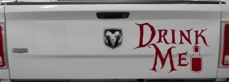 Drink Me Eat Me Alice Wonderland Vinyl Car or Truck Window Decal Sticker (Purple Red)