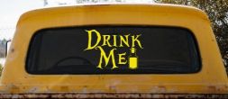 Drink Me Eat Me Alice Wonderland Vinyl Car or Truck Window Decal Sticker (Yellow)