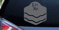 Eat Me Alice Wonderland Vinyl Car or Truck Window Decal Sticker (Silver)