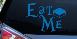 Eat Me Alice Wonderland Vinyl Car or Truck Window Decal Sticker (Sky Blue)