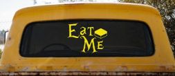 Eat Me Alice Wonderland Vinyl Car or Truck Window Decal Sticker (Yellow)