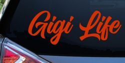 Gigi Life Vinyl Car or Truck Window Decal Sticker (Orange Red)