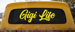Gigi Life Vinyl Car or Truck Window Decal Sticker (Yellow)