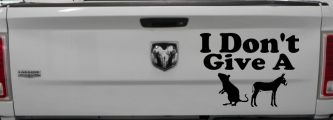 I Don't Give A Rats Ass Vinyl Car or Truck Window Decal Sticker (Black)
