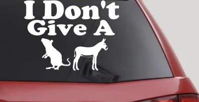I Don't Give A Rats Ass Vinyl Car or Truck Window Decal Sticker