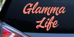 Glamma Life Vinyl Car or Truck Window Decal Sticker (Coral)