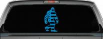 American Flag Bigfoot Vinyl Car or Truck Window Decal Sticker (Blue)